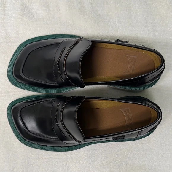 Camper Taylor 45mm Black Leather Loafers Size 37/US 7 - Picture 2 of 15